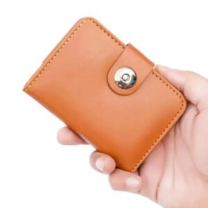 Boy's Leather Wallet Black Mustard Brown